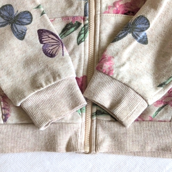 H&M floral butterfly zip-up hoodie sweatshirt 4-6 YRS girls - Picture 5 of 7